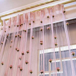 Rose Curtain Free Shipping Encrypted Door Curtain Partition Entrance Curtain Bed Curtain Wedding Background Curtain Outlet Pastoral