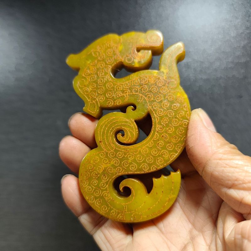 大量批发老岫玉古玩玉器捡漏做旧兽面镂空八卦古玉老玉挂件|undefined