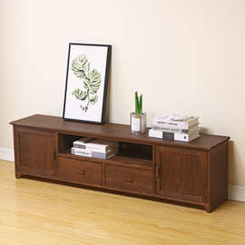 美式乡村电视柜实木复古收纳电视柜客厅组合储物矮柜卧室收纳窄J&