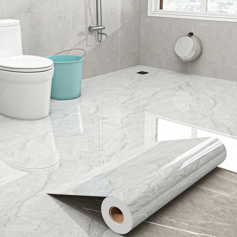 Bathroom Waterproof Floor Stickers Bathroom Toilet Floor Renovation Renovation Tile Stickers Thickeneded Floor Stickers Self-Adhesive Anti-Slip