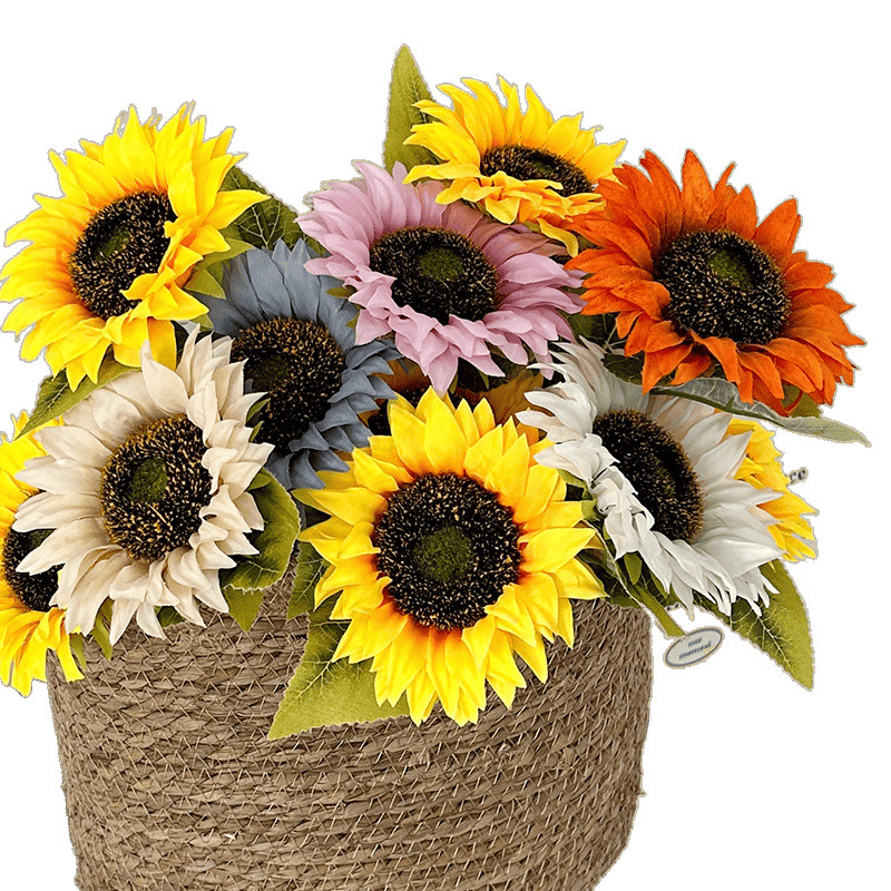 Ramos de Girasoles Artificiales para Decoración del Hogar o como Accesorios de Fotos, al Por Mayor