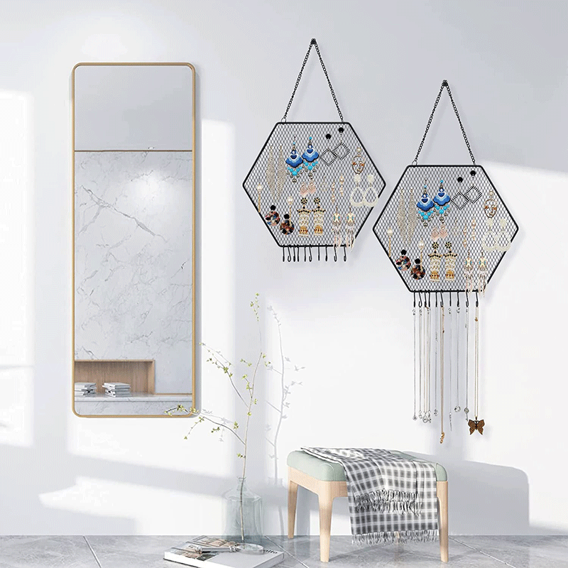 欧式金属网首饰架家居墙面壁挂装饰项链耳钉耳环架珠宝饰品展示架