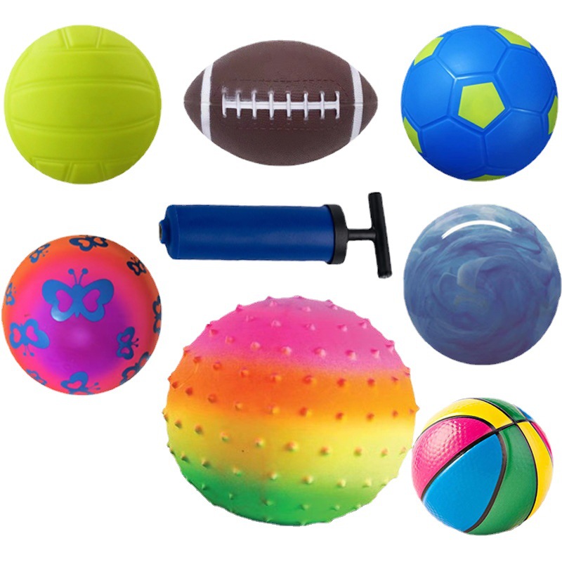 Nueva raqueta Bola de juguete inflable Niño deportes bola elástica tienda de juguetes para bebés bola pequeña bola suave de interior