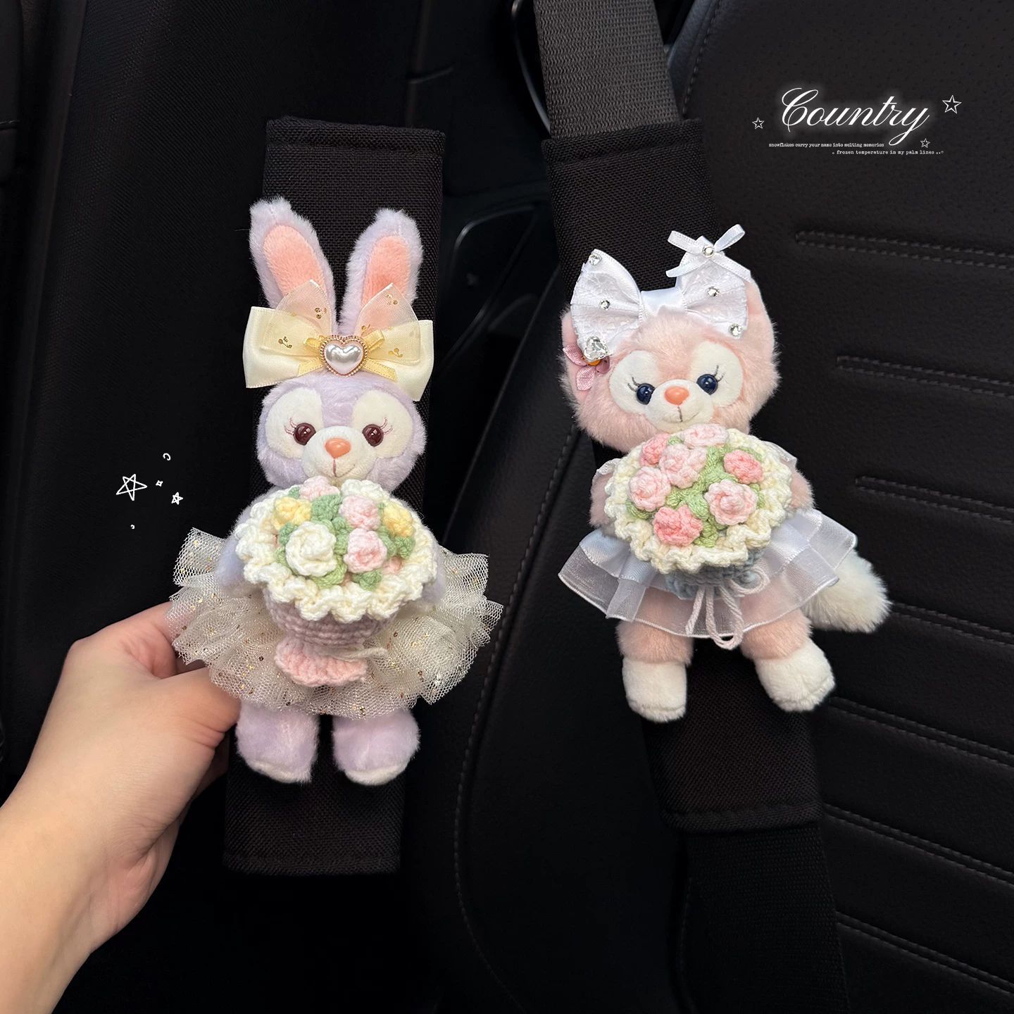 Cute Car Seatbelt Shoulder Pads with a High-End Feel for Women, Anti-Wear Clothing for a Couple, New Stellalou Design