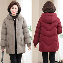 正品撤柜鸭绒羽绒服女中款冬季中老年加厚保暖高端白鸭绒服外套