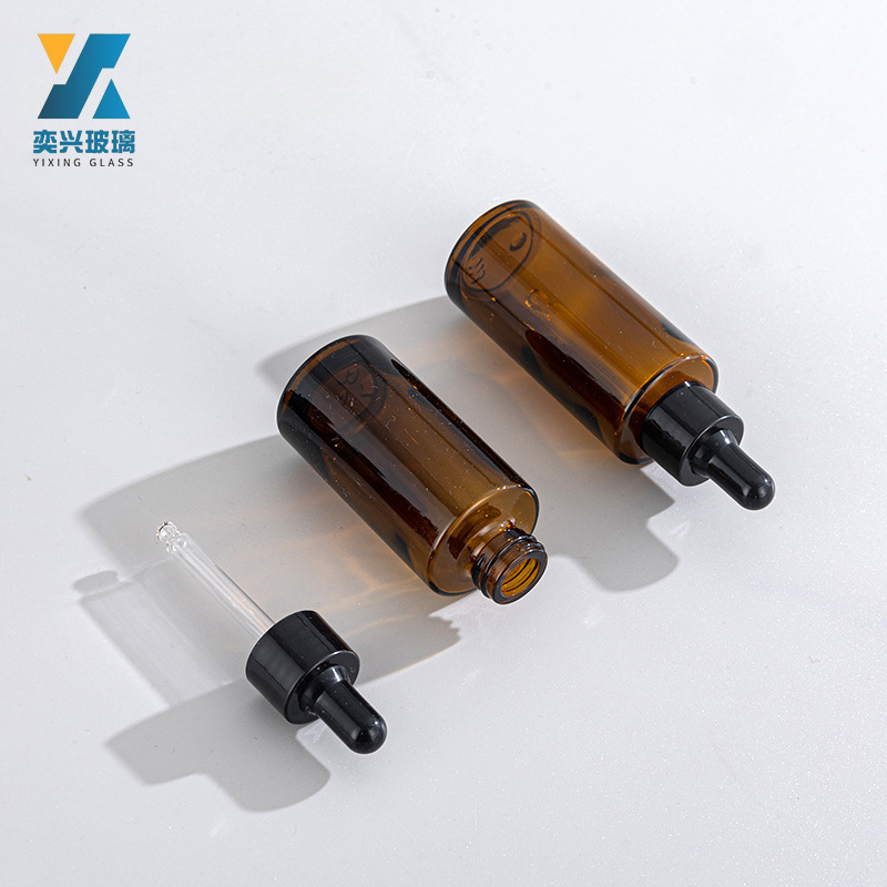 现货乳液瓶精油瓶圆形滴管瓶30ml茶色玻璃瓶50ml直圆瓶30ml精油瓶|undefined