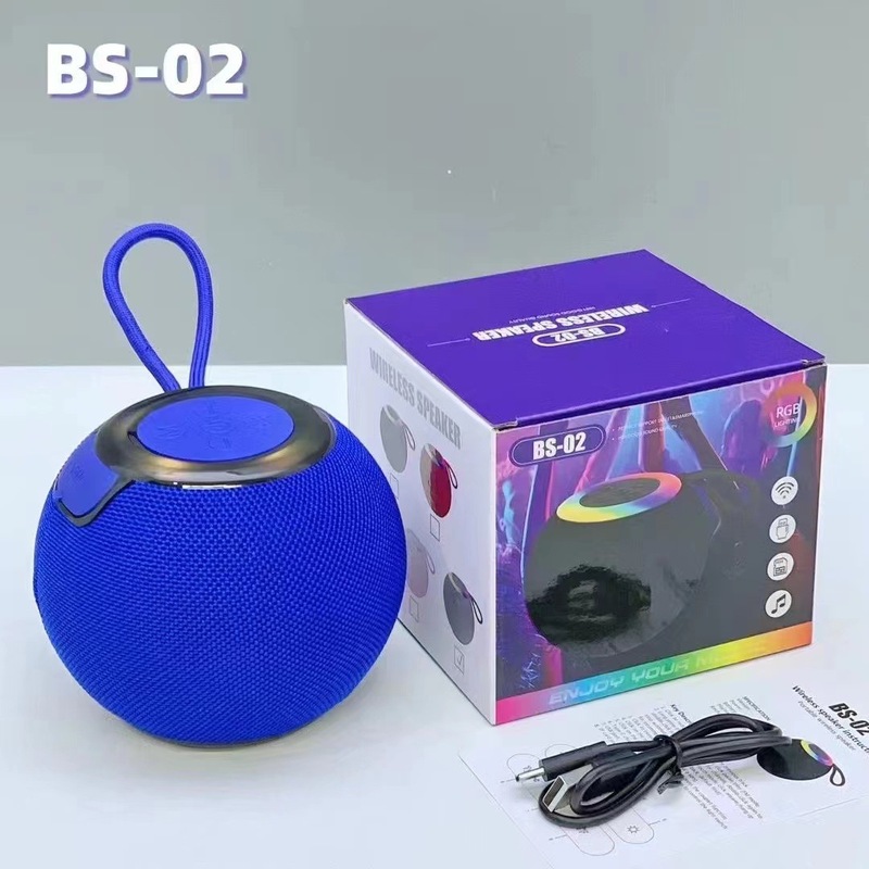 外贸新款BS-02蓝牙音响户外炫彩灯无线手提低音炮便携式插卡音箱|undefined