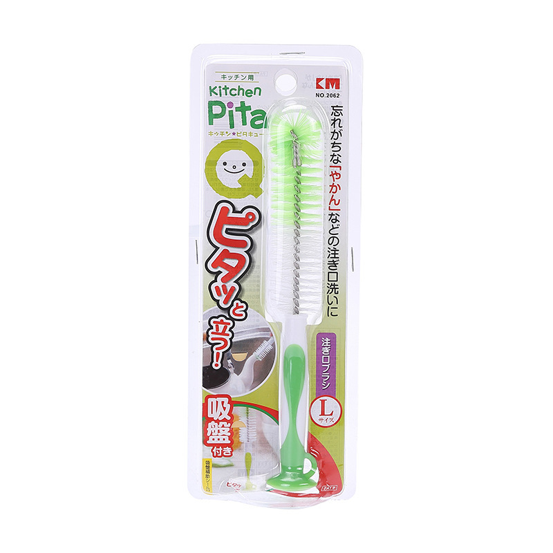 Japan Km.2062. Self-Standing Emerald Green Spout Brush Self-Standing Two-Color Spout Brush L Large Size