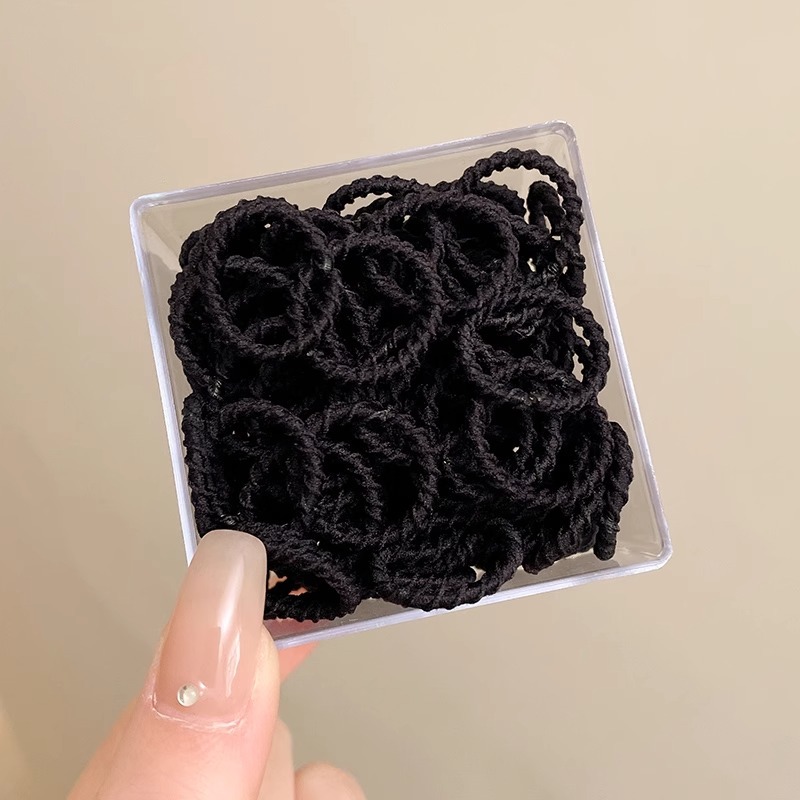 Niños correa de goma negra niñas bebé no lastimar cabello atado cabello anillo de cabello duradero cuerda de cabello pequeña banda de goma adornamiento para el cabello