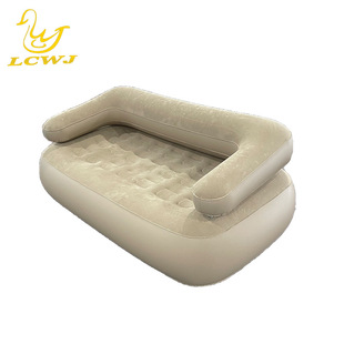 Factory Direct Supply Inflatable Double Sofa Balcony Outdoor Backrest Recliner Flocking Sofa Bed Removable Camping Furniture