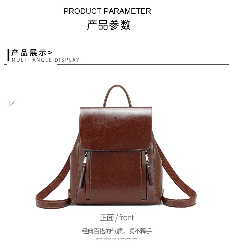 Agent Partnership 2026 New Ladies Backpack Genuine Leather Multi-functional Backpack Guangzhou Wholesale