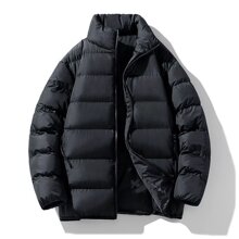简约羽绒棉服男宽松休闲冬季保暖外套立领加厚男女棉衣情侣款外穿