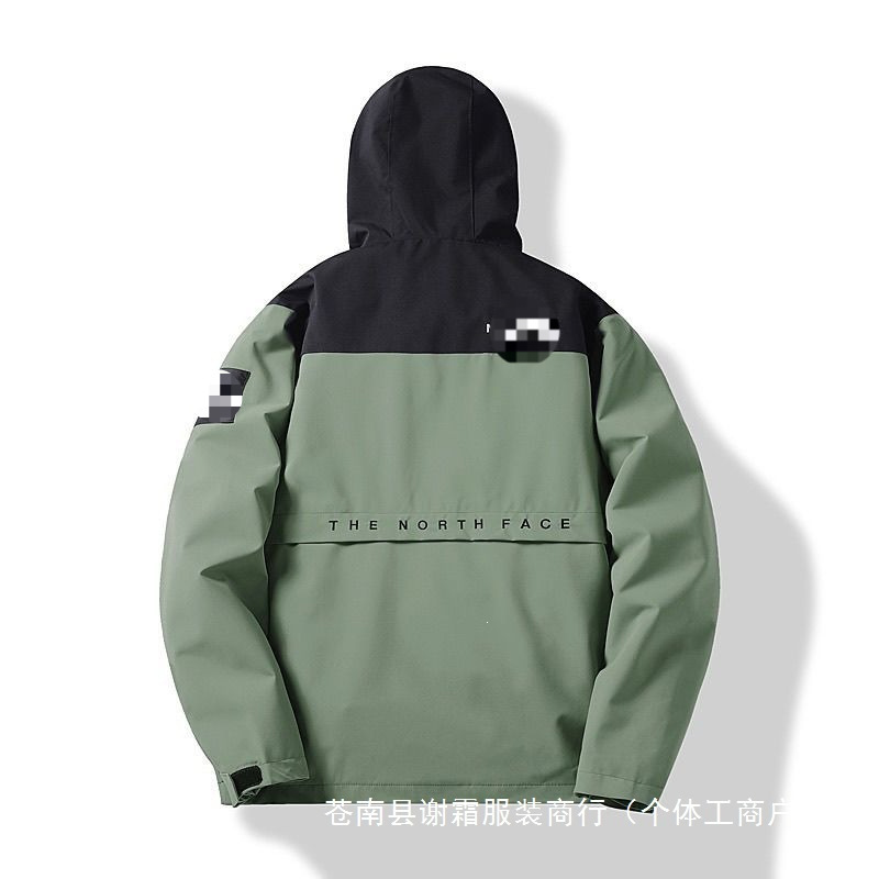 North Face outdoor windproof jacket with embroidered hood, suitable for couples, men's style, mountaineering jacket, casual and fashionable, wholesale