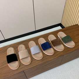 外贸2025大码凉拖鞋厚底轻便一字拖情侣外穿女鞋.时尚一脚蹬男拖