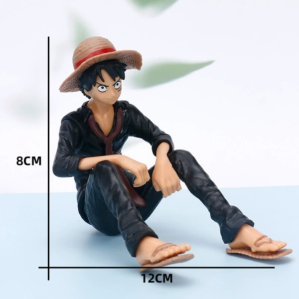 Black shirt sitting posture Luffy-bag dressing