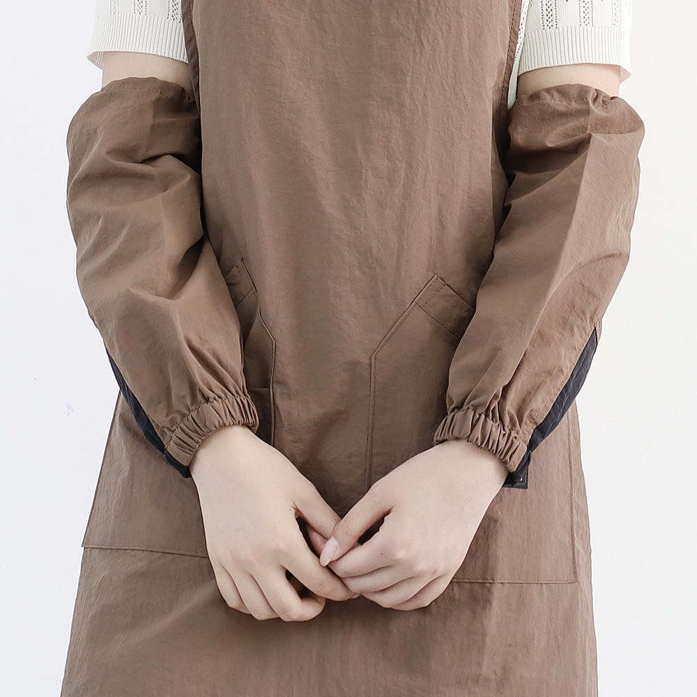 Mangas de delantal doméstico transfronterizas secado rápido tela elástica cuerda de dibujo elástica ajustable torre de terciopelo mangas de delantal impermeable