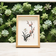 木制中空立体相框居家摆台5寸6寸7寸画框装饰淡雅手工摆件多尺寸