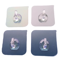 工廠批發牛角掛鈎無痕免打孔掛鈎 PVC透明強力粘貼無痕水晶掛鈎子