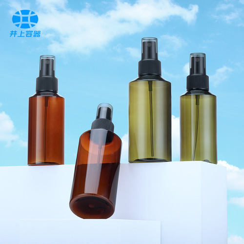 100/150ml spray bottle fine mist hydrosol bottle slanted shoulder pet plastic bottle cosmetics bottle brown
