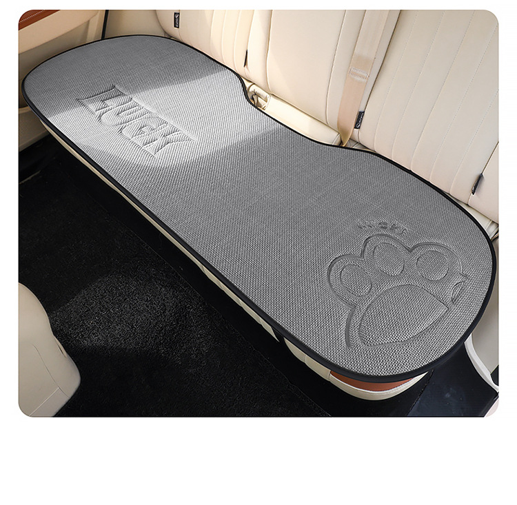 Car Seat Cushion for All Seasons, Cartoon Design, Breathable Cotton and Linen for Summer, Ventilated for Autumn and Winter, Half-Cover, Cute Bear Seat Cover for Women