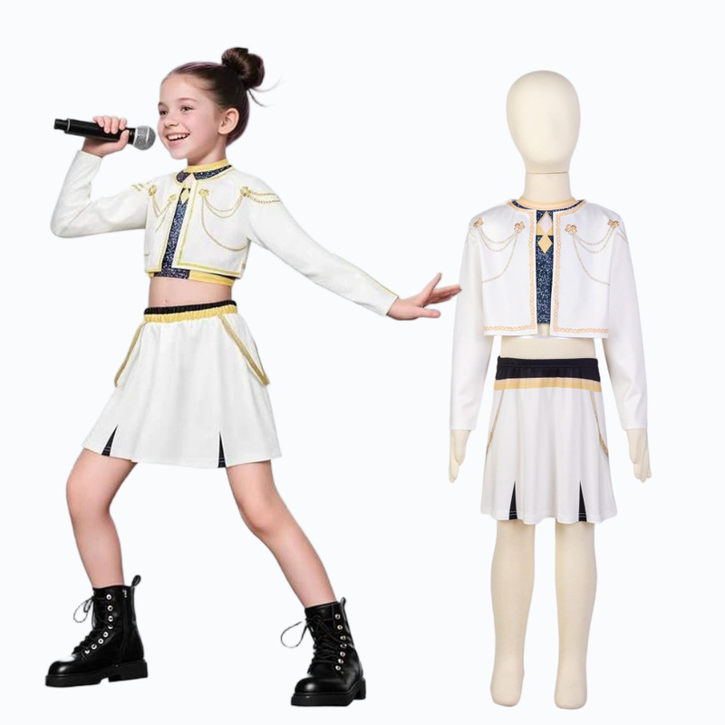 速卖通跨境新款女孩恶魔猎人服装搭配流行歌手3D印花女装童装套装|undefined