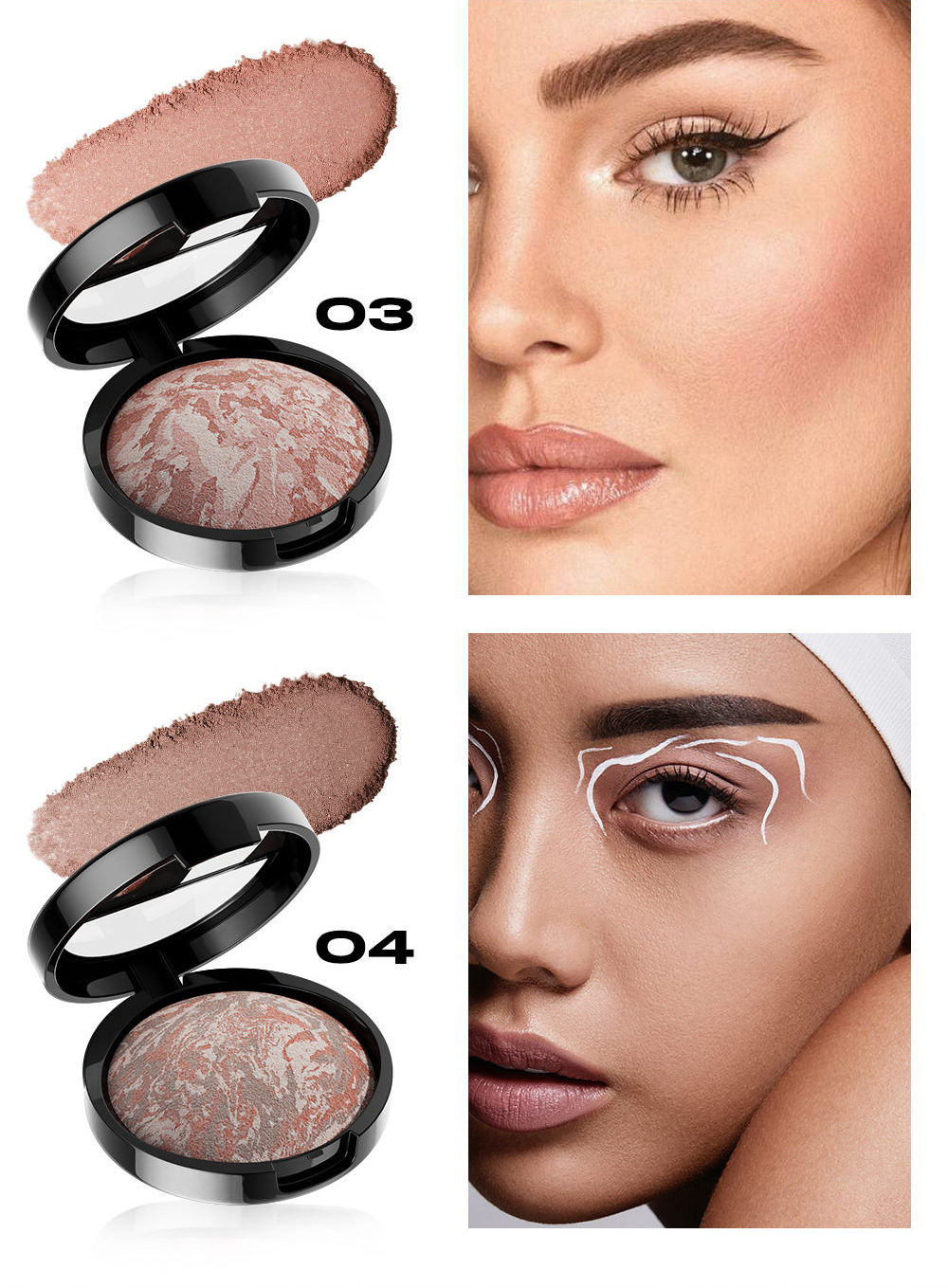 YOUNG VISION 4-color Pork Belly Baking Powder Foundation is a fine and smooth powder that can enhance skin tone and set the makeup undefined
