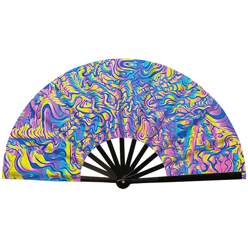 Abanico Plegable de Kung Fu de Plástico, Colorido, para Conciertos y Fiestas