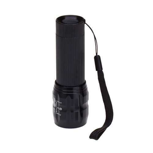 Aluminum Alloy Bicycle LED Flashlight with Adjustable Focus, 3-Mode Brightness, Bicycle Accessory