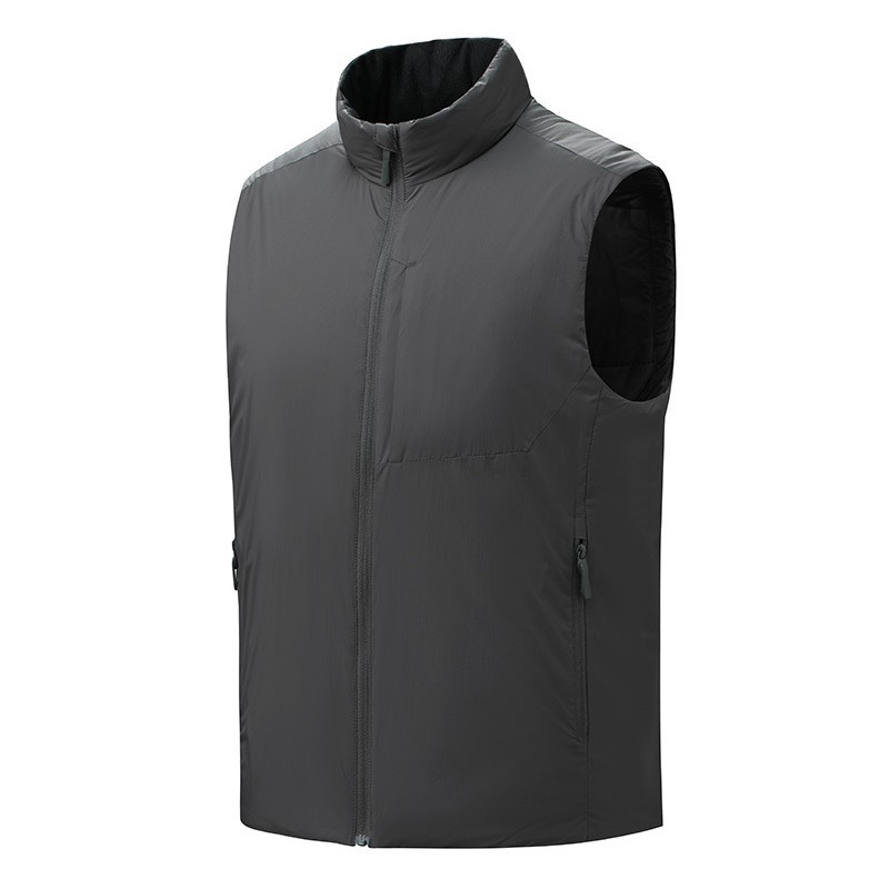 2026 Autumn/Winter New Men's Outdoor Casual Cotton Vest Fashionable Warm Stand Collar Vest Large Size Wholesale