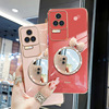 Brand phone case, cute mirror with bow, silica gel protective case, redmi, fall protection