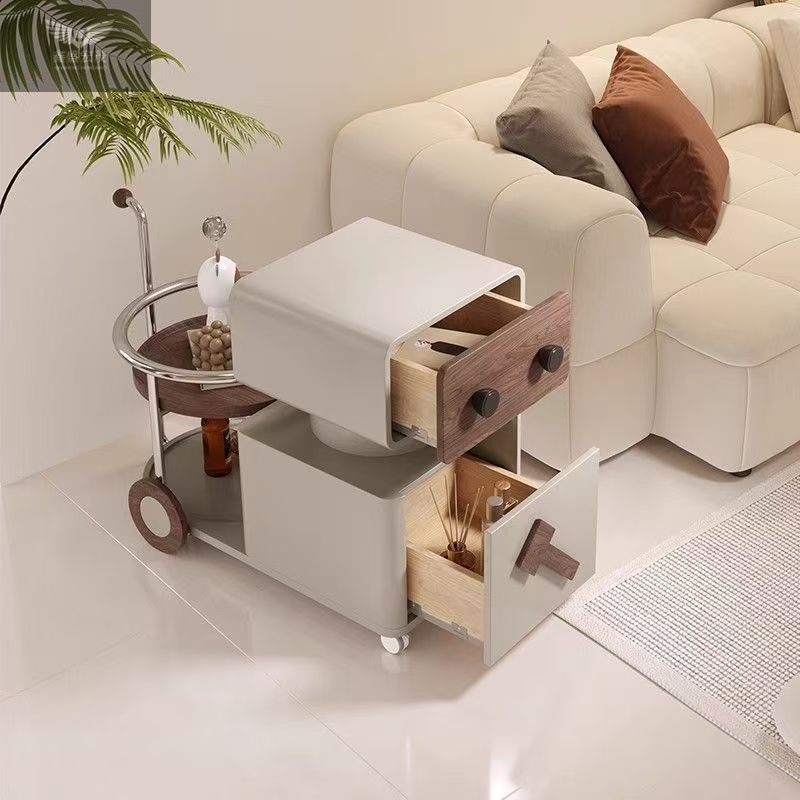 Gabinete lateral creativo multifuncional, sofá, rotativo, móvil, apartamento pequeño, sala de estar simple, mesa de centro, carrito, hogar moderno