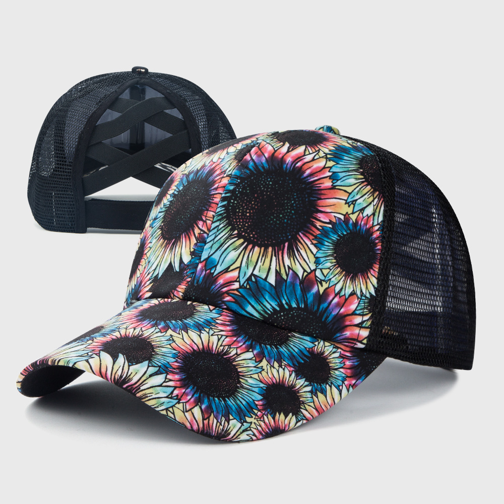 Unisex Fashion Printing Color Block Flower Baseball Cap display picture 1