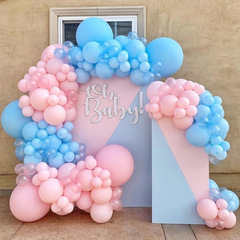 Cross-border light pink balloon chain set baby gender reveal latex balloon set birthday party decoration balloons