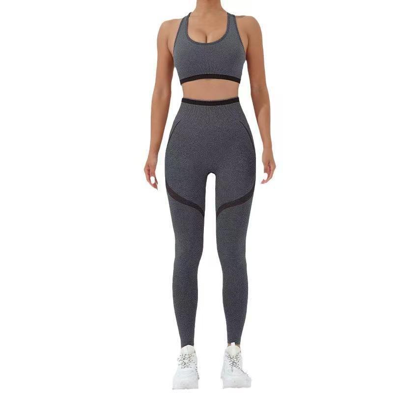 Trajes de yoga transfronterizos, trajes de entrenamiento de Pilates para mujeres, trajes de yoga apretados profesionales, trajes de fitness en línea image 1