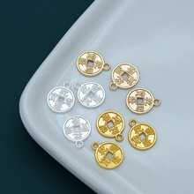 合金电泳高保色单吊小号铜钱diy古风汉服旗袍发簪步摇吊坠材料