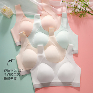 Omeifen's Three-Stage Development Period Breathable and Traceless Girls' Intimates Development Period Student Vest-Style Bra to Prevent Exposure