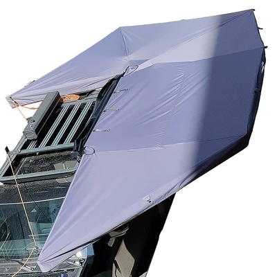 Customized 270 ° Fan-Shaped Canopy Suv Car Side Aluminum Alloy Oxford Cloth Outdoor Camping Tent Mobile Sunshade (Avtomobil yan çətirləri) - silver-gray-r200cm