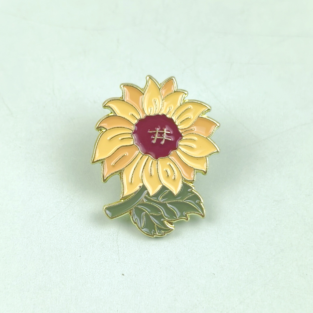 Broche de flor de planta creativa pequeño vestido de niña fresca insignia accesorios vestido personalizado broche de metal