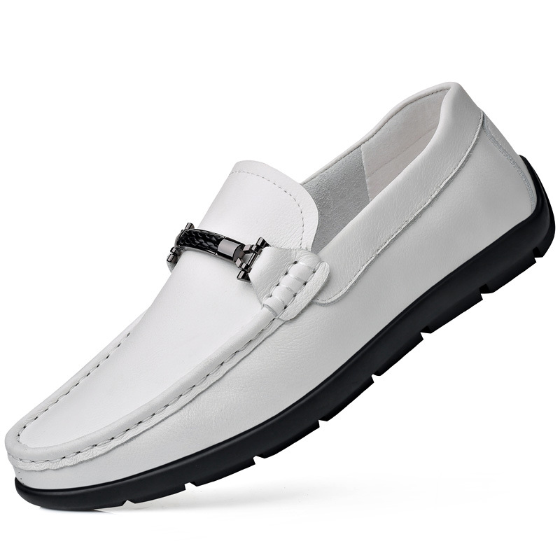 Primavera primera capa de piel de vaca de los hombres zapatos casuales de cuero suave blanco zapatos blancos zapatos de cuero europeos zapatos de los hombres