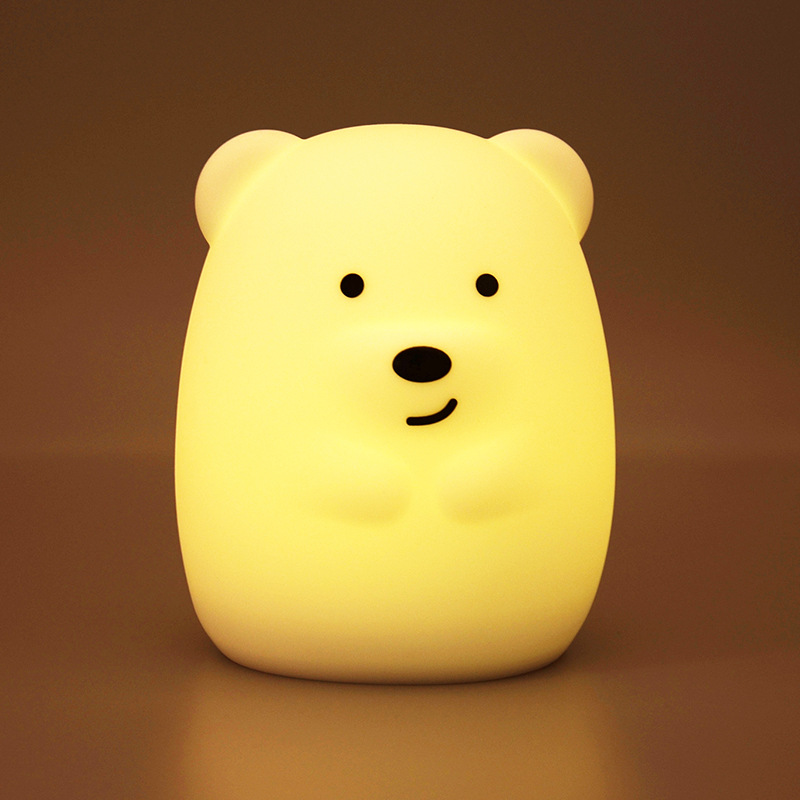 Bear Silicone Led Pat Light Usb Charging Remote Control Colorful Color Changing Atmosphere Bedside Light