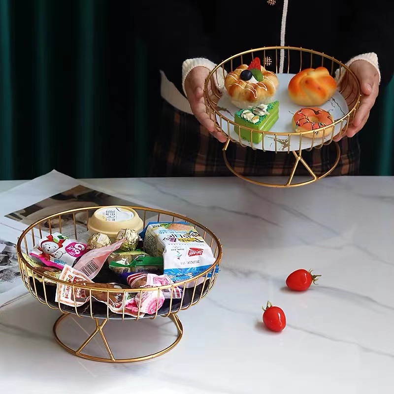 Nórdico plato de fruta Placa de exhibición de vidrio simple sala de estar mesa de café hogar pastel creativo postre merienda plato