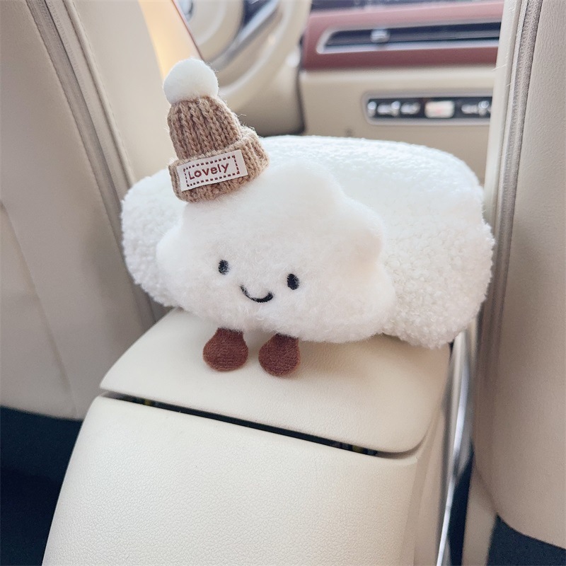Qiao Le Jia Yuan – Car tissue box/set Box Auto Interior - khaki-hat-white-cloud-armrest-tissue-box