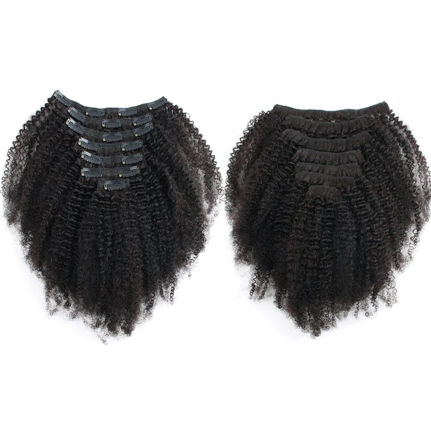 Extensiones de cabello Extensiones de cabello Rizos pequeños Cabello afro Fibra química Cabello sintético Postizo Juego de 8 piezas 17 tarjetas_voghion.com