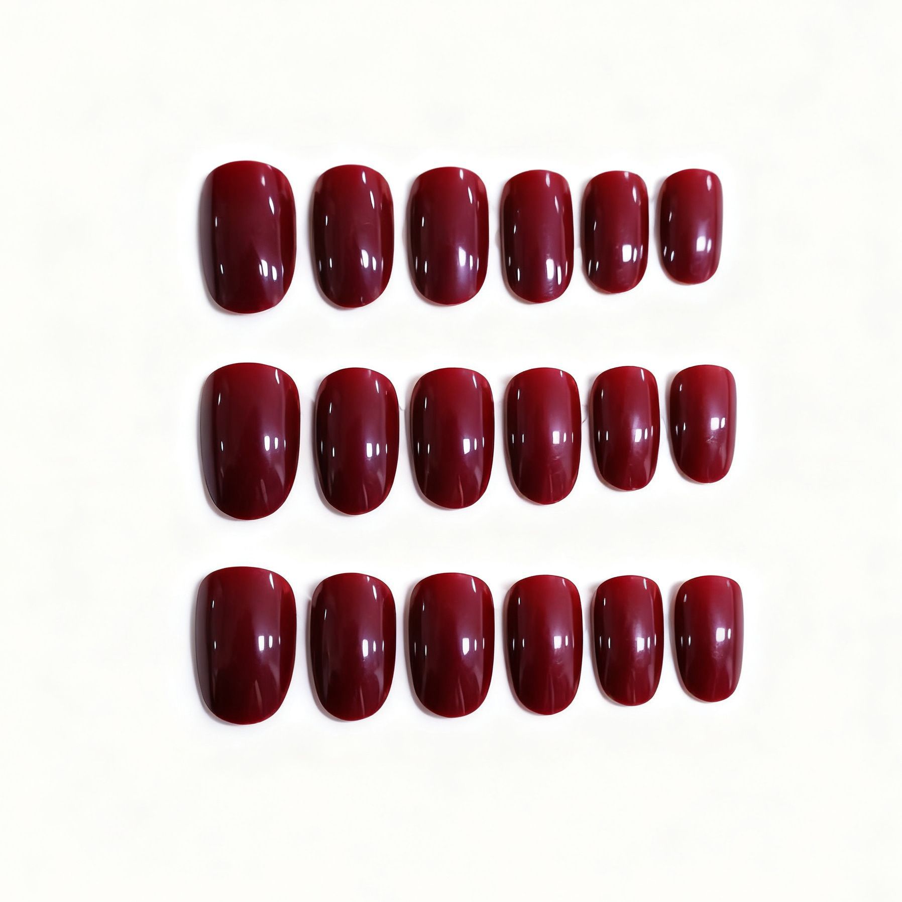 Uñas Postizas Ovaladas de 24 Piezas, Color Sólido, Simple, para Mujeres