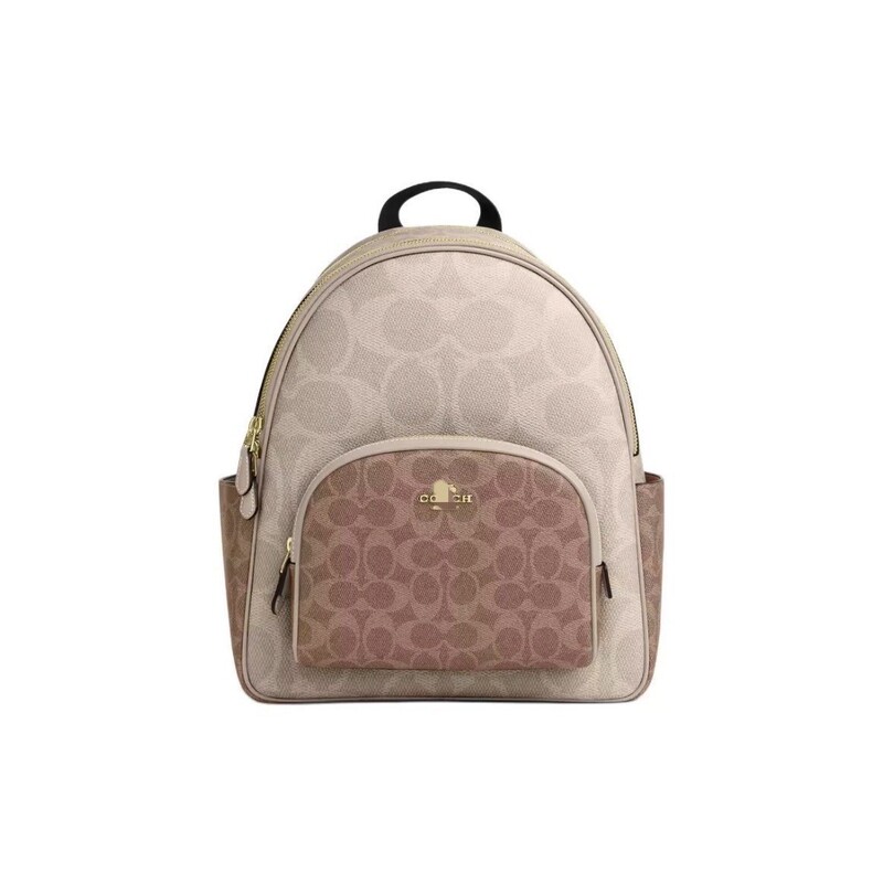 2026 New Model Court27 Women's Backpack Classic Monogram Leather Large Capacity School Bag Travel Bag Backpack