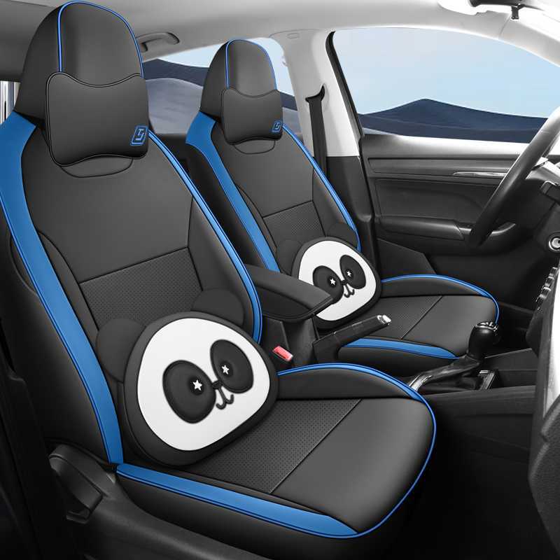 Modelə uyğun (Original) oturacaq örtükləri: Skoda Skoda Kamiq Seat - black-blue-cartoon-edition-note-car-model-year-rear-row-half-cover