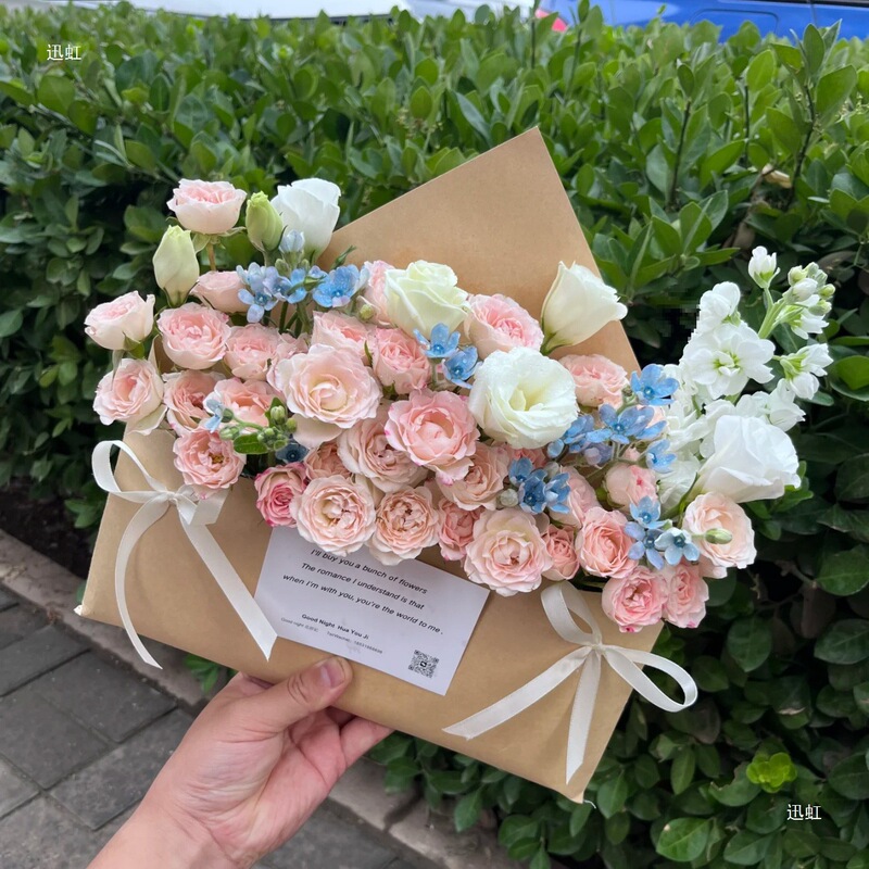 春日信封花束包装盒七夕情人节520信花盒手工套餐牛皮纸包装绢花|undefined