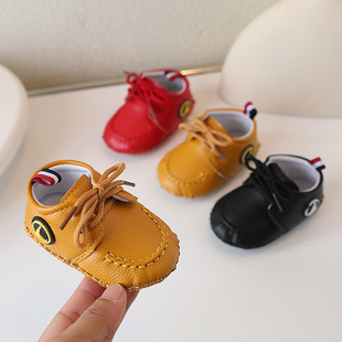 A generation of men's and women's baby toddler shoes children's soft bottom baby shoes spring and autumn 0-1 years old small leather shoes lace single 2