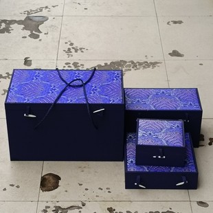 High-grade brocade cloth vase gift box antique collection packaging box Chinese style jade storage brocade box empty box custom