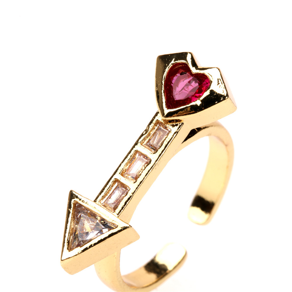 Al Por Mayor Joyas Anillo De Cobre Corazón De Circón Nihaojewelry display picture 14